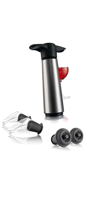 Bomba de Vacío Acero Inox + Tapón + Escanciador