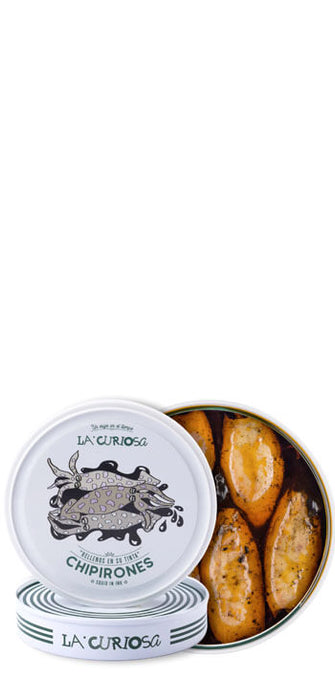 Chipirones Rellenos en su tinta La Curiosa 6-8 Piezas Lata 115Gr